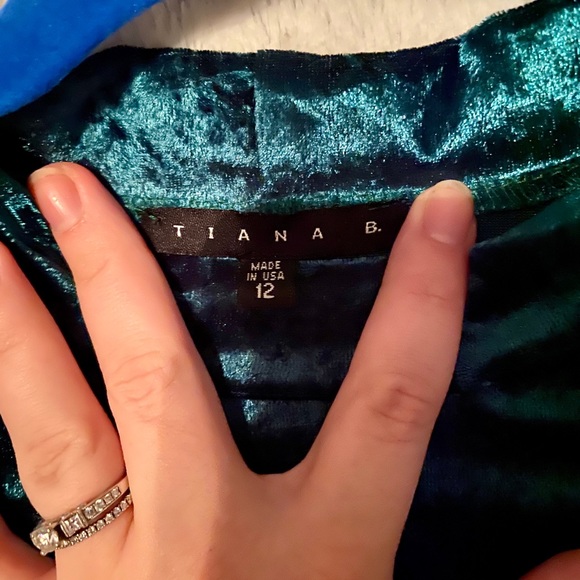 Forest Green Velvet turtle neck skater dress - Picture 3 of 3